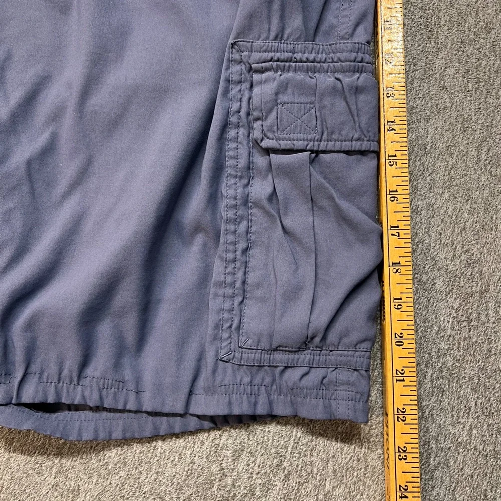 Eddie Bauer Mens Cargo Shorts Blue Gray 40 Stretch Hiking Outdoor Performance‎
